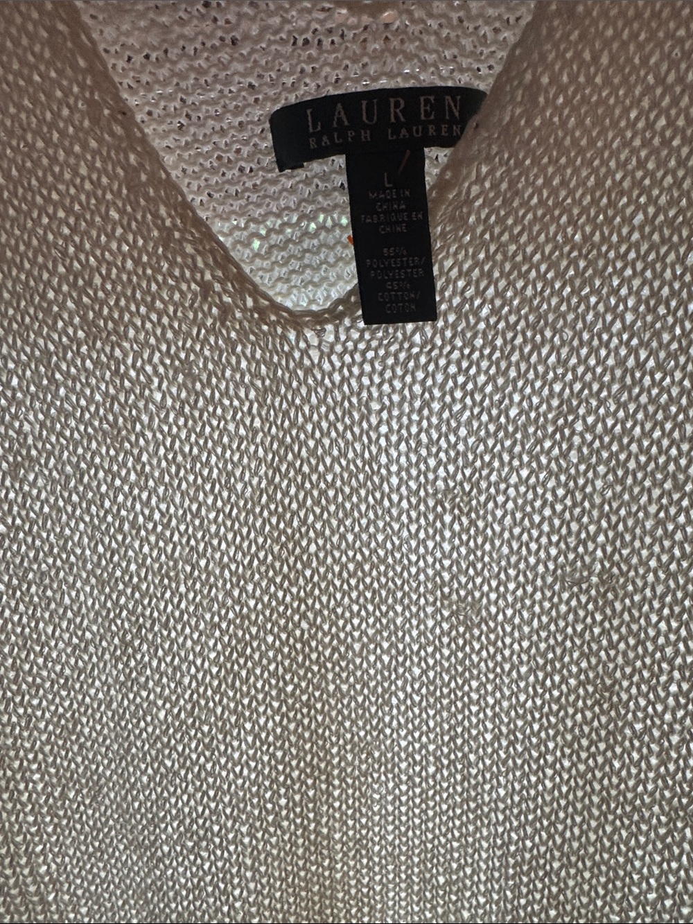 Ralph Lauren Cream Knit V-Neck Tank Top - Picture 11 of 11